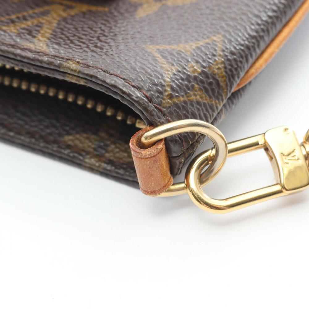 LOUIS VUITTON Authentic Brown Monogram Leather Pouch - Picture 10 of 12